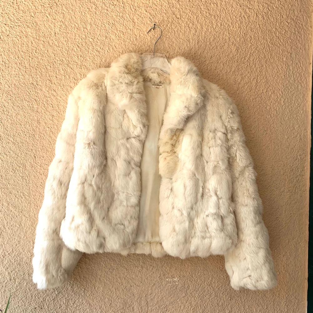 Vintage Ivory Genuine Fur Women's Jacket